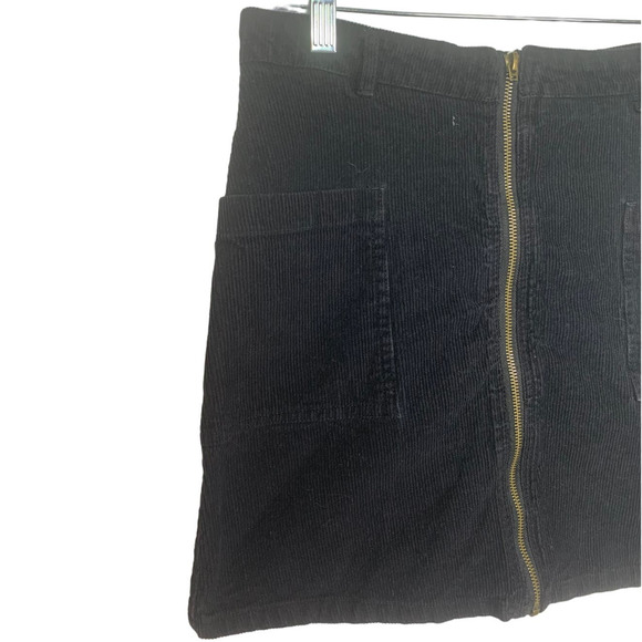 Altar'd State Corduroy Mini Skirt Full Zipper Black, Size M - Picture 2 of 4